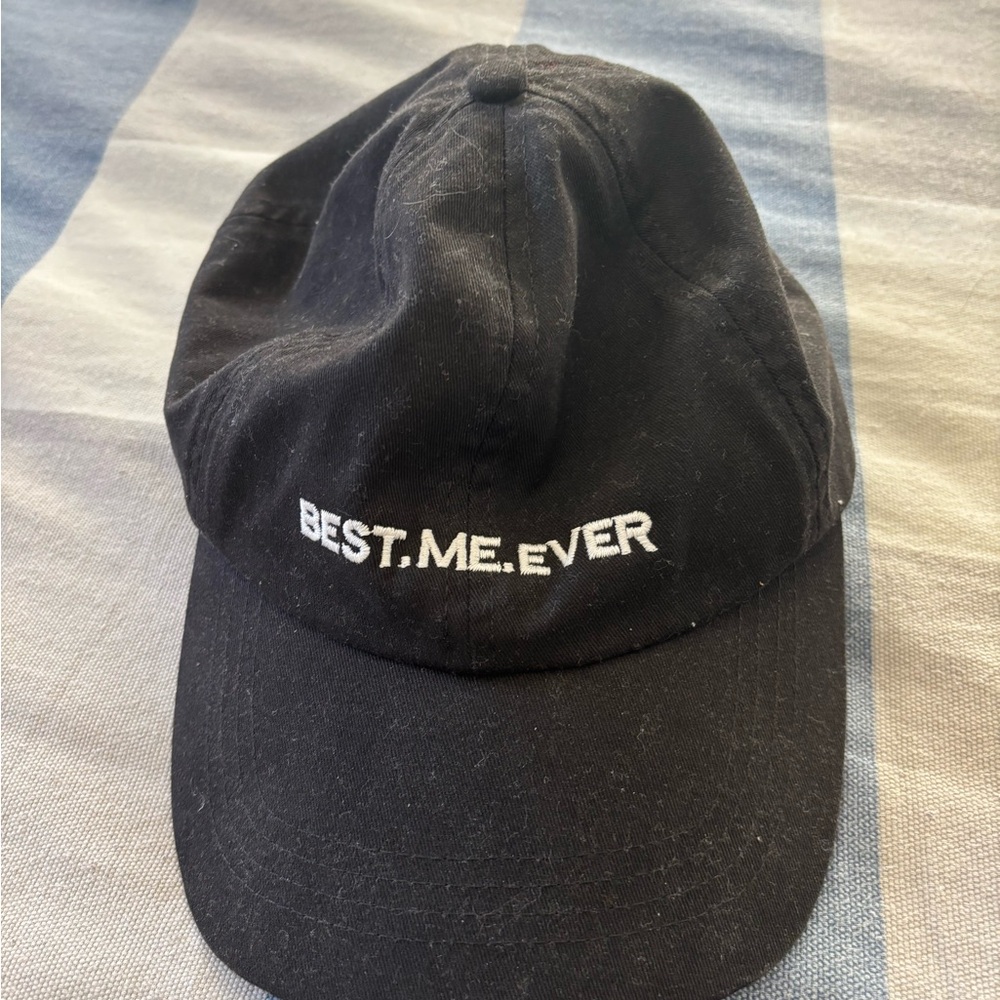 Zara Black Cap with White Embroidery